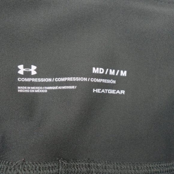 Under Armour Leggings Women Medium Gray Heatgear Compression Stretch Crop - Picture 8 of 10